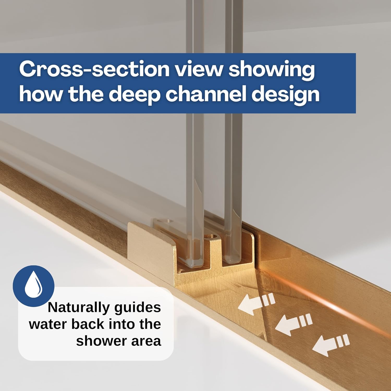 43-48" W x 76" H Shower Door, Double Sliding Shower Door 1/4" (6mm) SGCC Certified Glass Shower Door, Easy-Clean Bathroom Door, Walk-in Shower, Brushed Gold