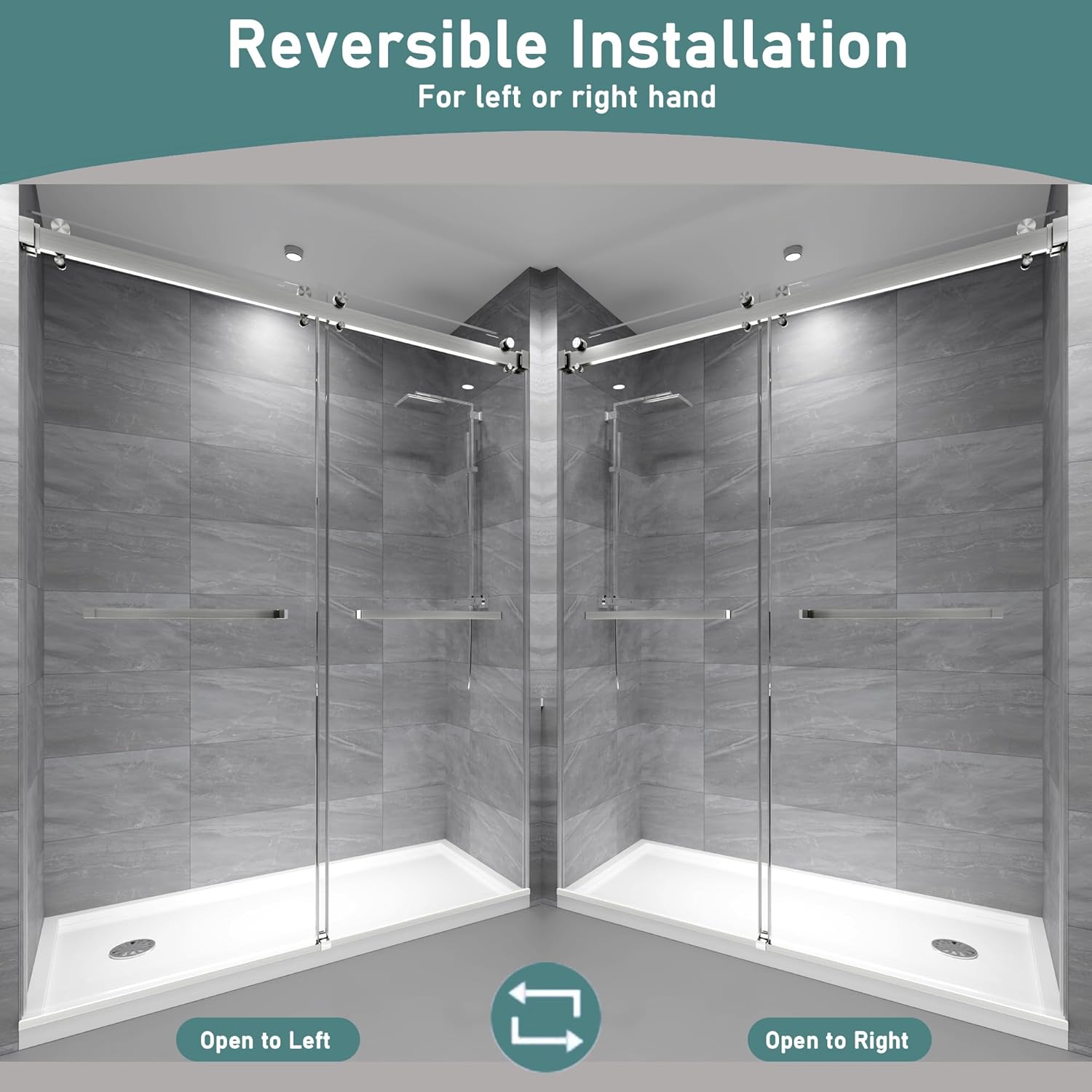 43-48" W x 76"H Frameless Double Sliding Shower Door for Walk-In Shower,5/16" (8mm) SGCC Certified Clear Tempered Safety Glass,Easy-Clean Coating,Quiet Heavy-Duty Roller System, Brushed Nickel