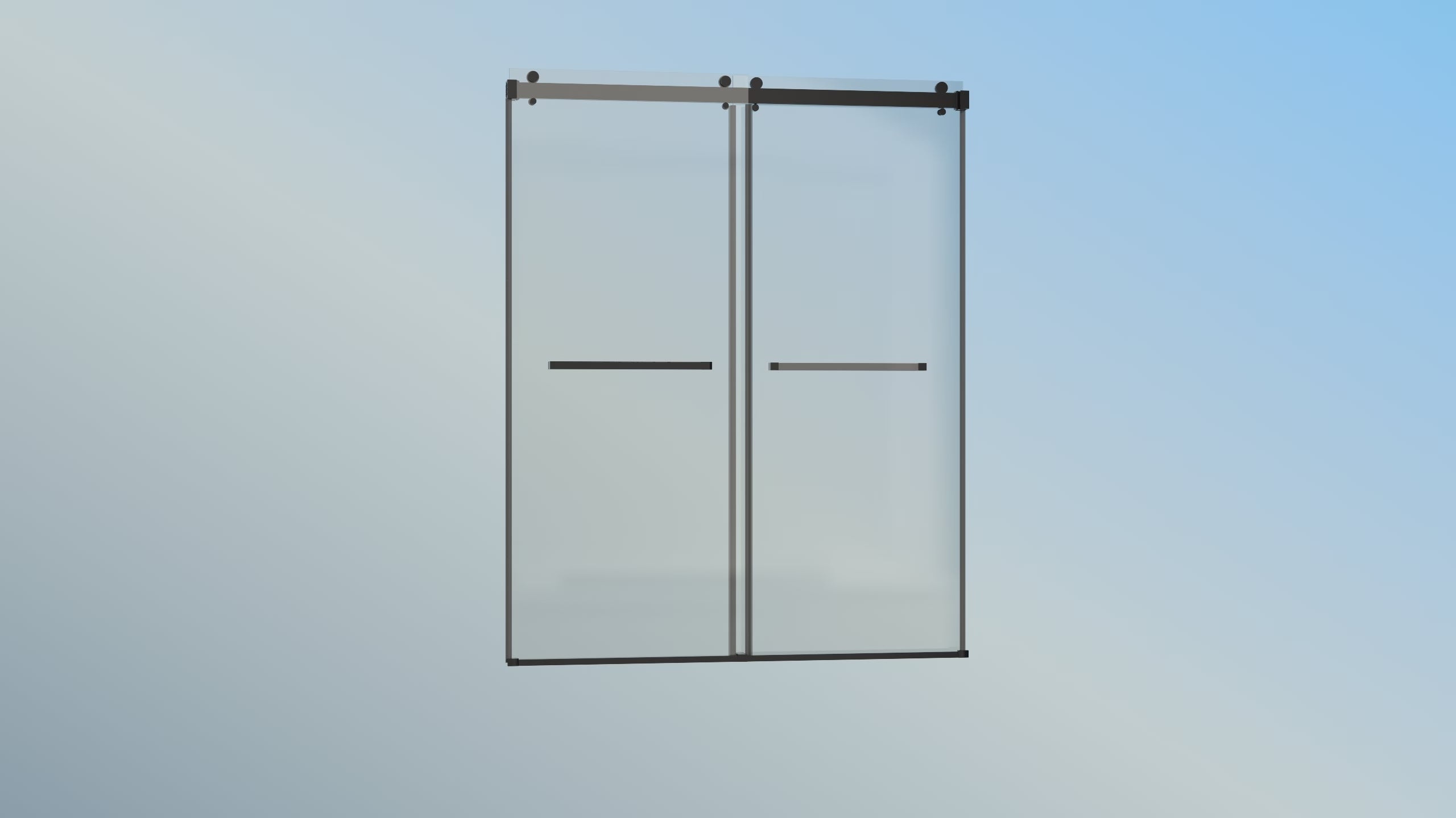 43-48" W x 76" H Frameless Double Sliding Shower Door | 5/16" SGCC Tempered Glass