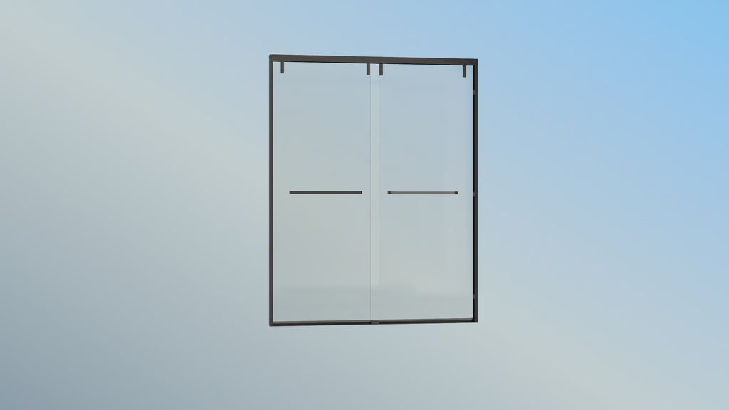 49-54" W x 76" H Double Sliding Shower Door | 5/16" SGCC Tempered Glass,Matte Black