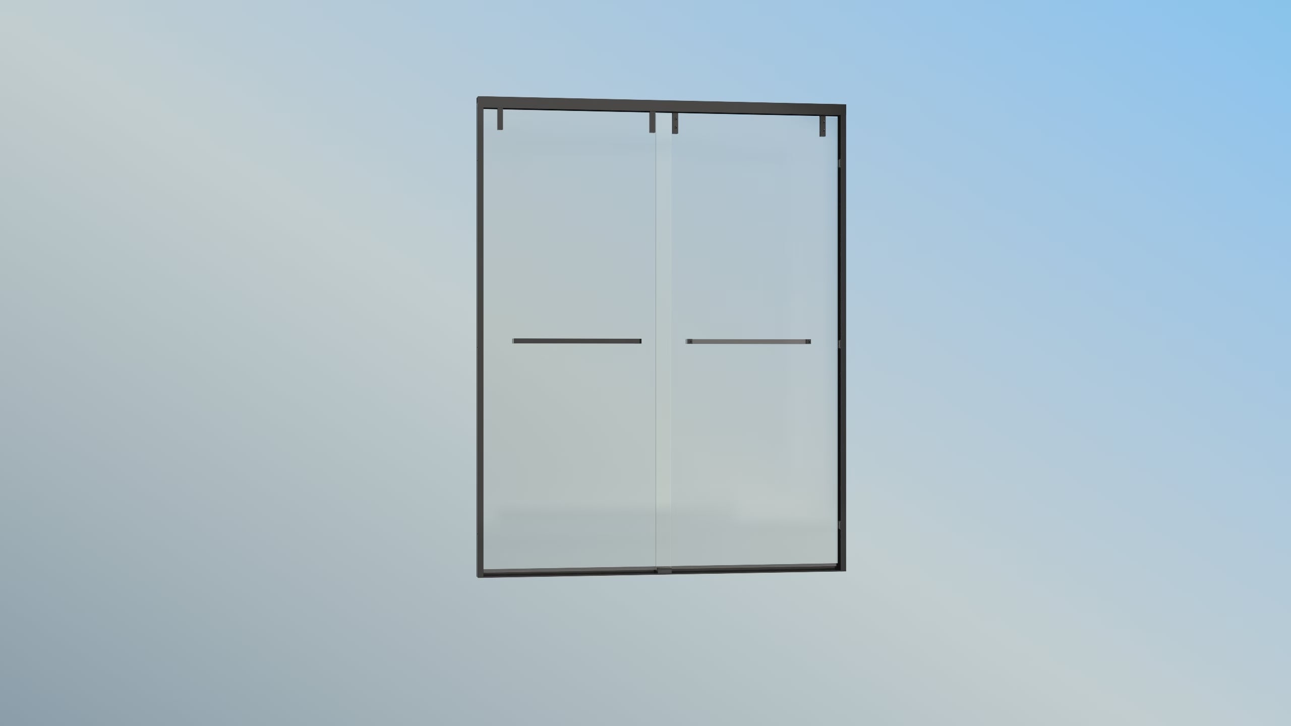 49-54" W x 76" H Double Sliding Shower Door | 5/16" SGCC Tempered Glass,Matte Black